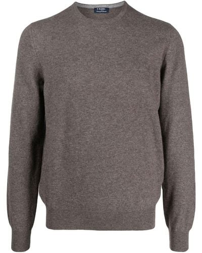 Barba Napoli Round Neck Cashmere Sweater - Grey