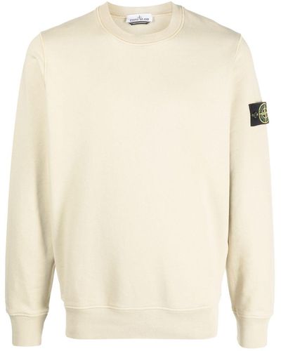 Stone Island Compass-motif Cotton Sweatshirt - White