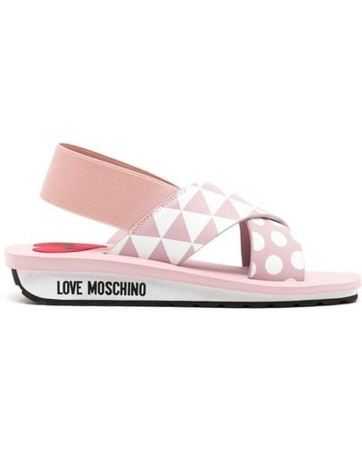 Love Moschino フラットサンダル - ピンク