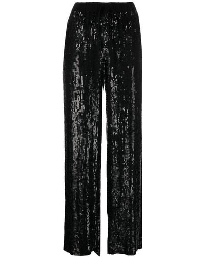P.A.R.O.S.H. Sequin-embellished Straight-leg Pants - Black