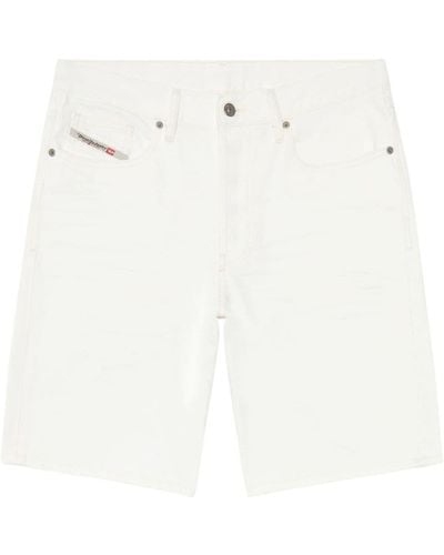 DIESEL Straight-leg denim shorts - Blanco
