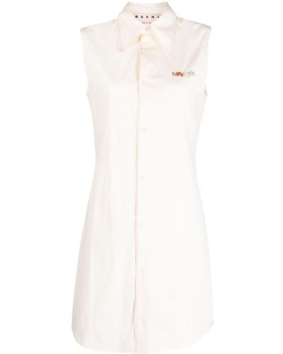 Marni Logo-appliqué Sleeveless Dress - White