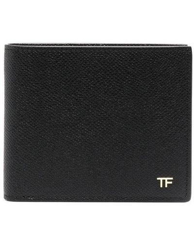 Tom Ford Portemonnee Met Logoplakkaat - Zwart
