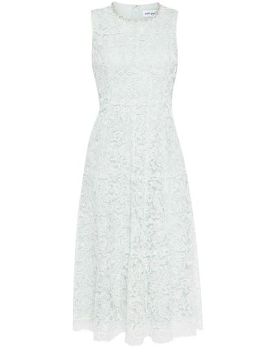 Self-Portrait Floral-lace Midi Dress - White