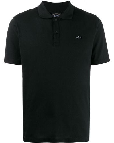 Paul & Shark Short Sleeve Logo Polo Shirt - Black