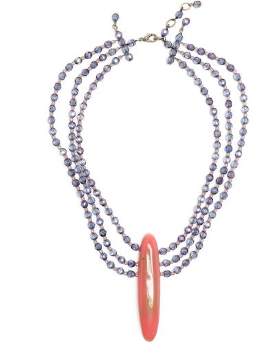 Emporio Armani Oversize-pendant Layered Necklace - White