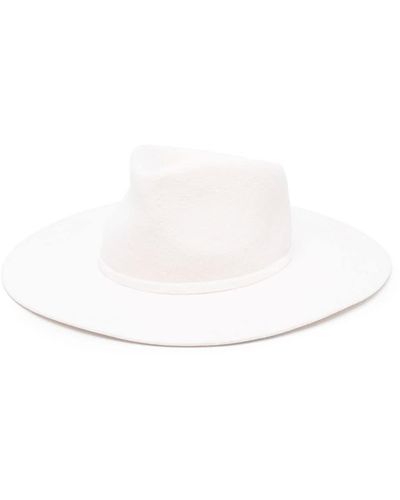 Forte Forte Hut mit flacher Krempe - Weiß