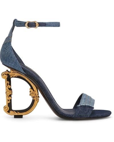 Dolce & Gabbana Sandalias con tacón con forma DG - Azul