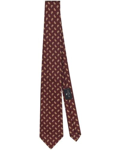 Etro Paisley-print Silk Tie - Purple