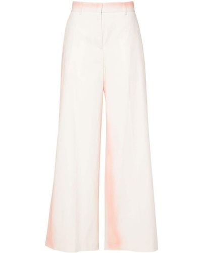 MSGM Gradient-effect Wide-leg Trousers - White