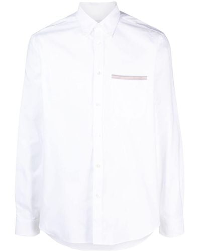 Paul Smith Stripe-detail Cotton Shirt - White