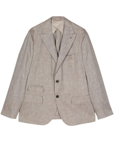 Peserico Notched-lapels Single-breasted Blazer - Gray