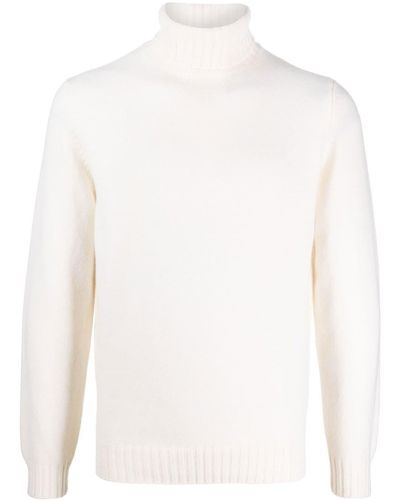 Dell'Oglio Fine-knit Roll-neck Jumper - White