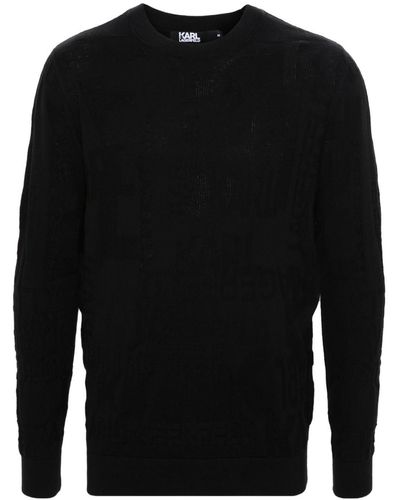 Karl Lagerfeld Pullover mit Jacquard-Logo - Schwarz