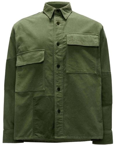JW Anderson Patchwork-design Cotton Shirt - Green