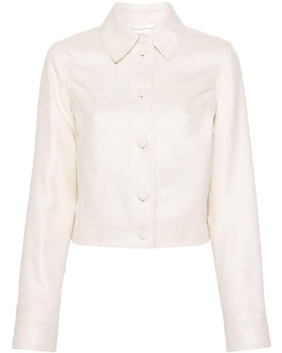 Gabriela Hearst Cropped-Jacke mit klassischem Kragen - Weiß