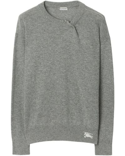 Burberry Bestickter Pullover - Grau