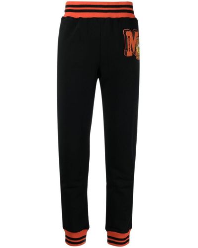 Moschino Pantalon de jogging à patch logo - Noir