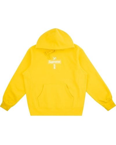 Supreme Cross Box Logo-print Hoodie - Yellow