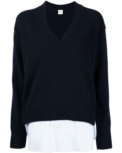 Paul Smith Jersey a capas con cuello en V - Azul