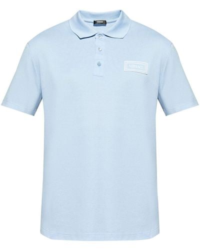 Versace Poloshirt Met Logopatch - Blauw