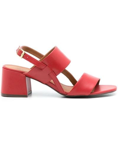 Sarah Chofakian Laura 65mm Leather Sandals - Red