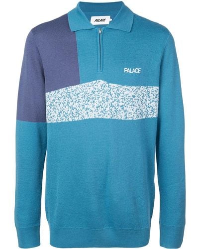 Palace Blocker Half-zip Sweater - Blue