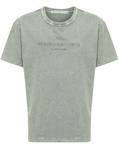 Alexander Wang T-Shirt mit Logo-Prägung - Grün