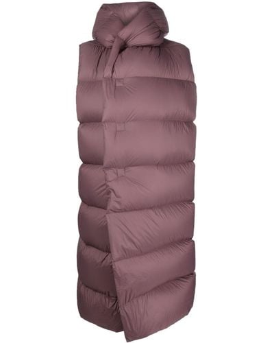 Rick Owens Quilted Hooded Gilet - Purple