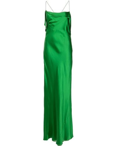 Michelle Mason Bias-cut Silk Gown - Green
