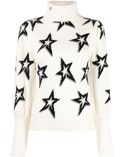 Perfect Moment Star-pattern Roll-neck Sweater - Natural