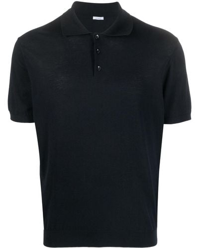 Malo Fine-knit Cotton Polo Shirt - Black