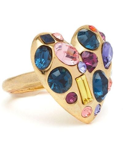 Oscar de la Renta Gemstone Heart Ring - Blue