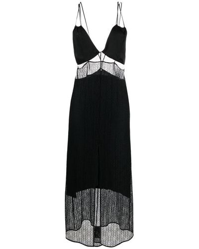 Givenchy 4g-motif Semi-sheer Maxi Dress - Black