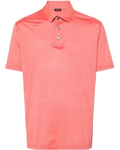 Kiton Mélange Jersey Polo Shirt - Pink