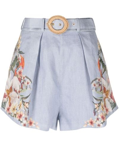 Zimmermann Pantalones cortos Lexi con estampado floral - Azul