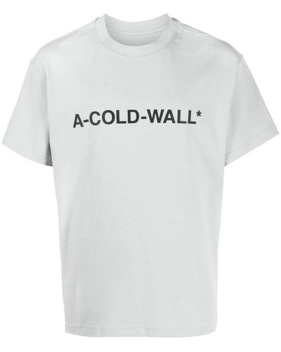 A_COLD_WALL* Essential T-Shirt mit Logo-Print - Grau