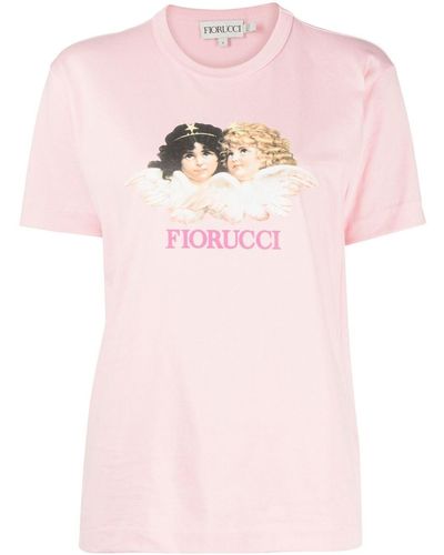 Fiorucci T-shirt Met Logoprint - Roze
