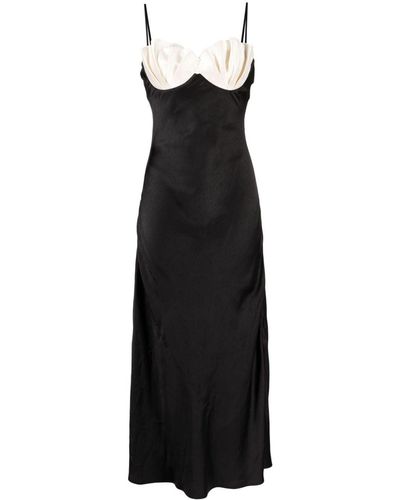 Rachel Gilbert Ryder Satijnen Midi-jurk - Zwart