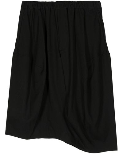 COMME DES GARÇON BLACK Knee-length Wool Shorts - Zwart