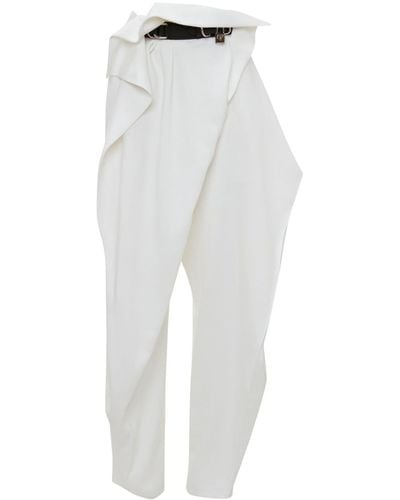 JW Anderson Pantalones rectos con doblez en la cintura - Blanco