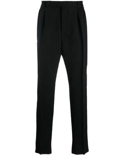 Saint Laurent Pinstripe Straight-leg Pants - Black