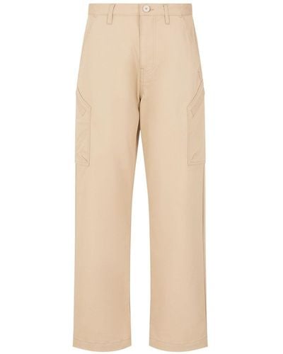 Armani Exchange Mid-rise Straight-leg Trousers - Natural
