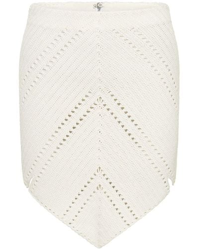 Dion Lee Leaf Crochet High-waisted Skirt - White