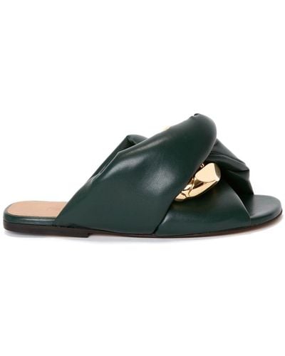 JW Anderson Chain Twist Faux-leather Sandals - Green
