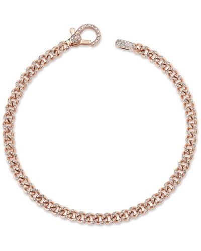 SHAY 18kt Rose Gold Baby Diamond Link Bracelet - Metallic