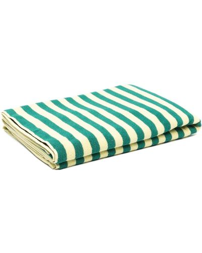 Sunnei Striped Reversible Cotton Beach Towel - Green