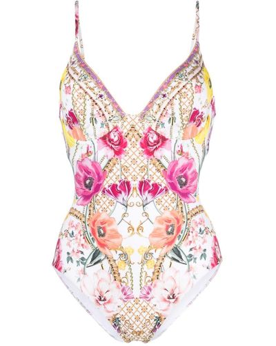 Camilla Destiny Calling Floral-print Swimsuit - Pink