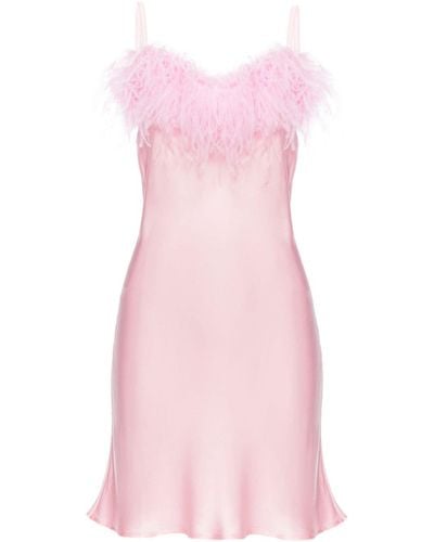 Sleeper Boheme Mini-jurk Met Veren Afwerking - Roze