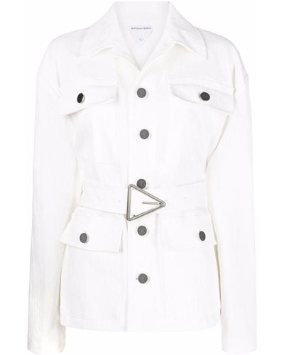 Bottega Veneta Belted Shirt Jacket - White